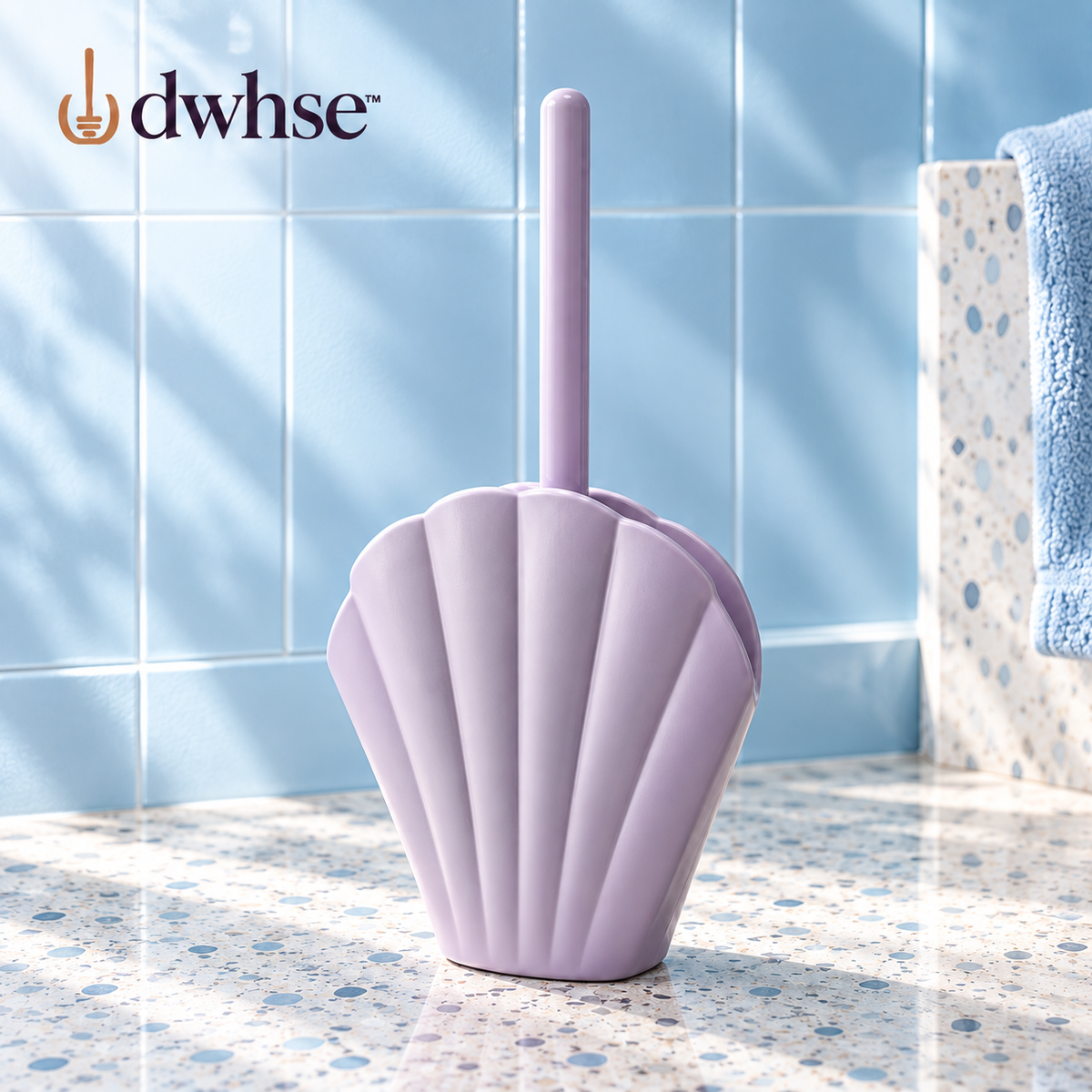dwhse™ Pleat Ceramic Toilet Brush Set