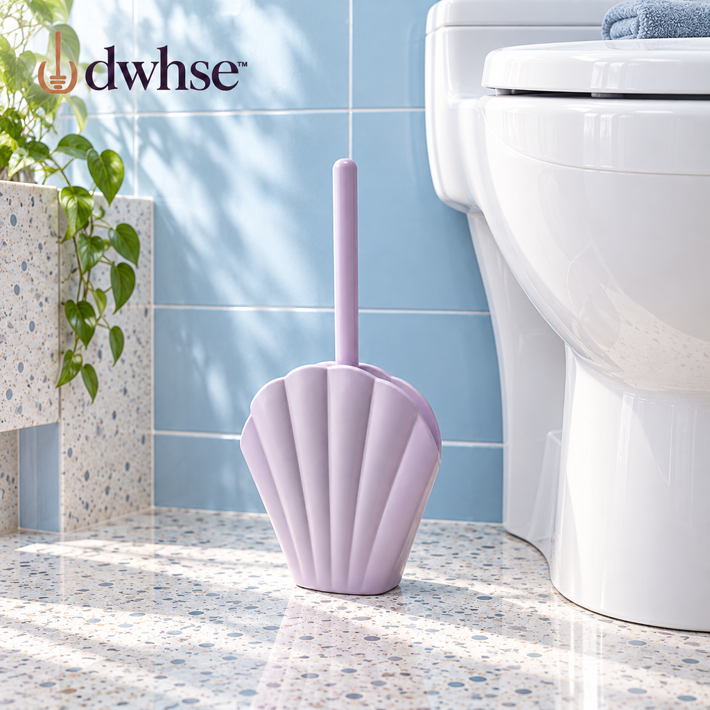dwhse™ Pleat Ceramic Toilet Brush Set