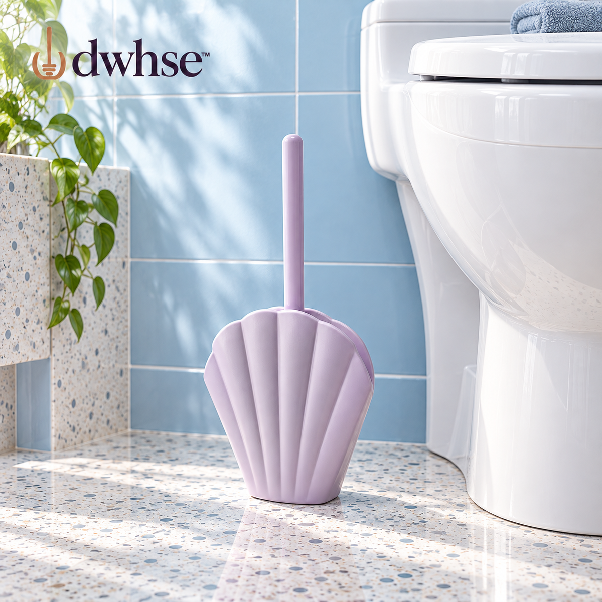 dwhse™ Pleat Ceramic Toilet Brush Set