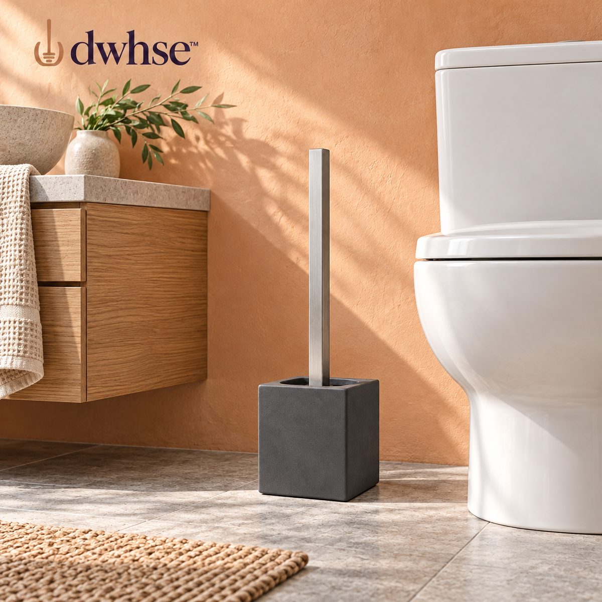 dwhse™ Halo Metal Toilet Brush Set